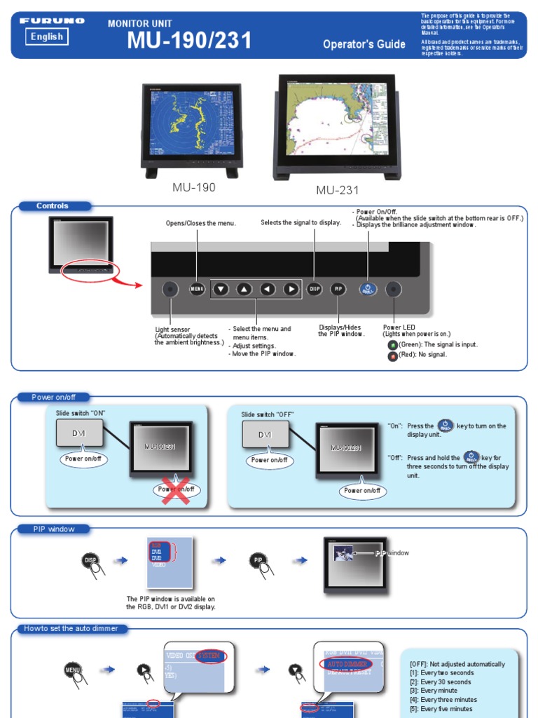 Mu190 Mu231 Operators Guide | PDF | Film And Video Technology | Electronics