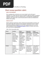 Rubrics For Essay