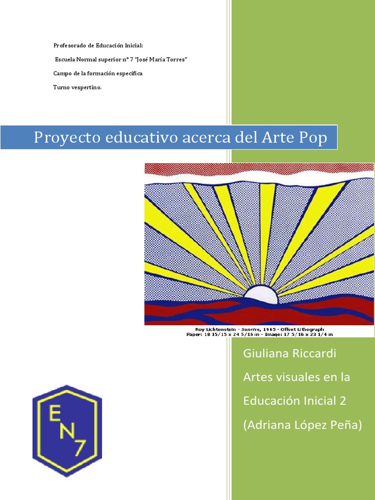 Proyecto Arte Pop 4° A y B | PDF | Imagen | Educación en artes visuales
