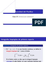 Universidad Del Pac Ifico: Clase 27: Integrales Impropias