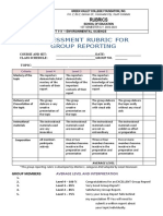 Rubrics For Reporting. Bsed