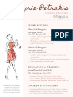 Brown Simple Fashion Designer Resume