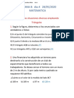 SEMANA 8: Dia-4 28/05/2020 Matematica: Resolvemos Situaciones Diversas Empleando Triángulos 1