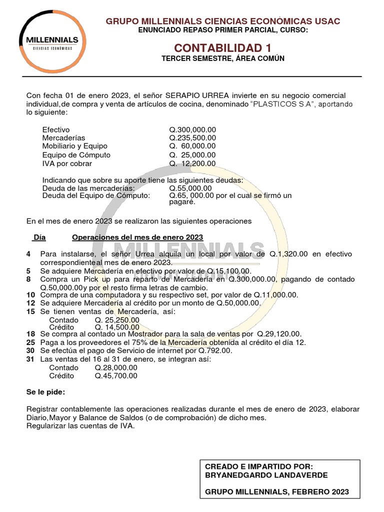 REPASO CONTABILIDAD 1, Primer Parcial | PDF | Contabilidad | Economía ...