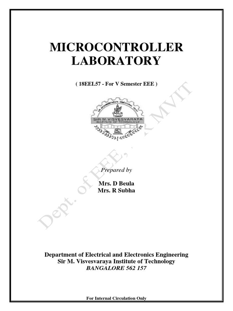 Microcontroller Lab Manual 2020 PDF Engineering Electric Motor
