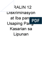 ARALIN 12 Diskriminasyon at Iba Pang Usaping Pang-Kasarian Sa Lipunan (Revised 1)