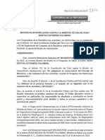 Moción para Interpelar A La Ministra de Salud