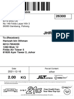 J&T Express document with sender and receiver details