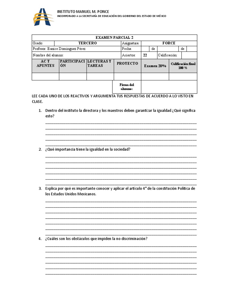 EXAMEN PARCIAL 2 Force | PDF | Crecimiento personal y profesional