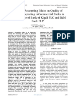 Effect of Accounting Ethics On Quality of Financial Reporting InCommercial Banks in Rwanda Case of Bank of Kigali PLC and I&M Bank PLC