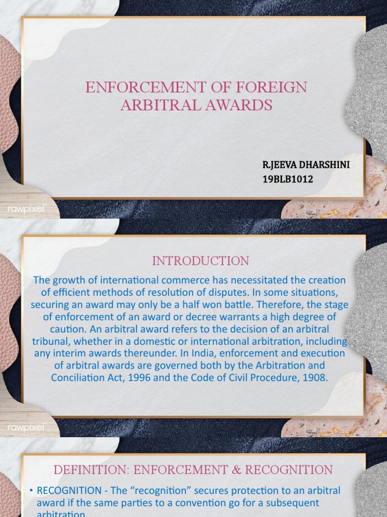 Enforcing Foreign Arbitral Awards in India | PDF | Arbitration | Government