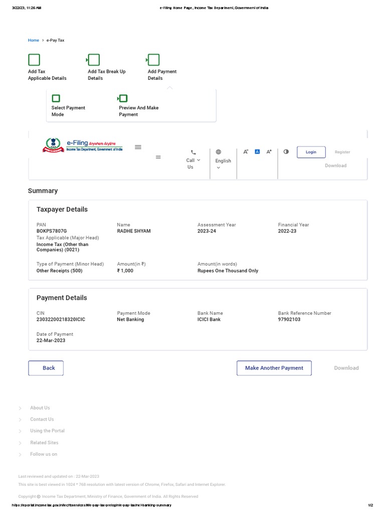 INDIVIDUAL TAX FILING intelligence overview