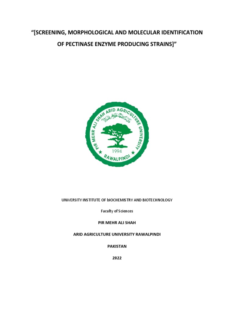 Screening, Morphological and Molecular Identification of Pectinase