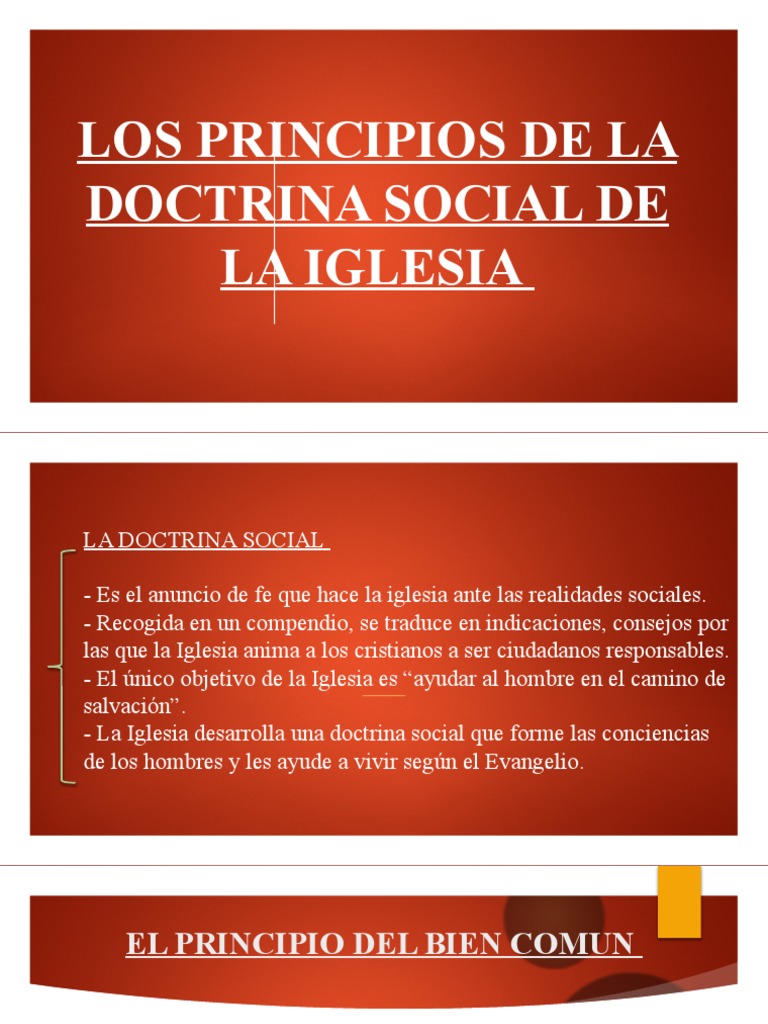 Principios de La Doctrina Social de La Iglesia | PDF | Bien común ...