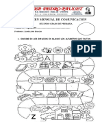 EXAMEN MENSUAL de Comunicacion SEGUNDO GRADO