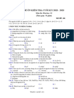 ĐỀ KT HK1. TTĐ10 - ĐỀ 101