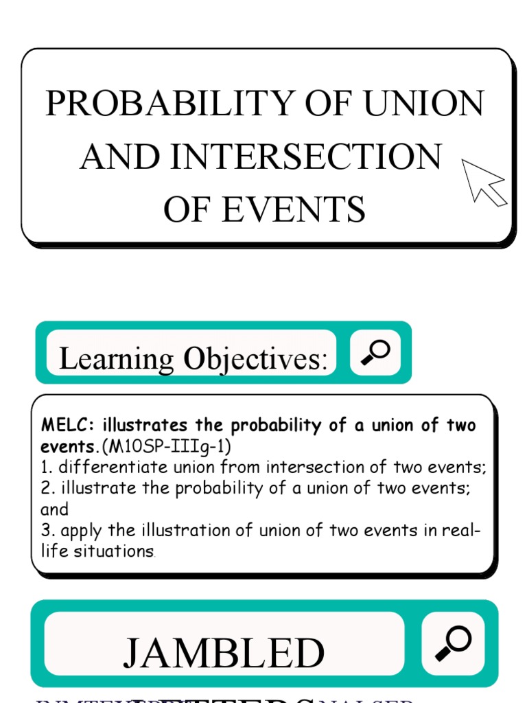 Probability of Events: Union & Intersection | PDF | Probability ...