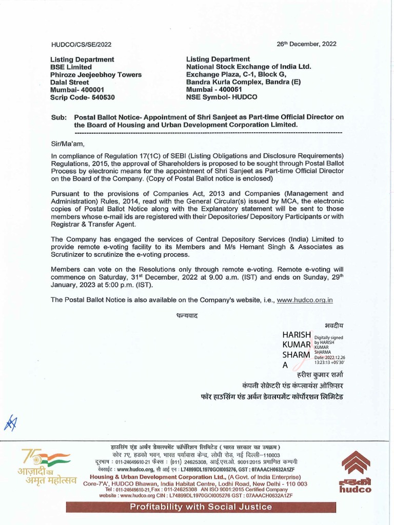 Postal Ballot for Director Appointment | PDF | Electronic Voting | Login