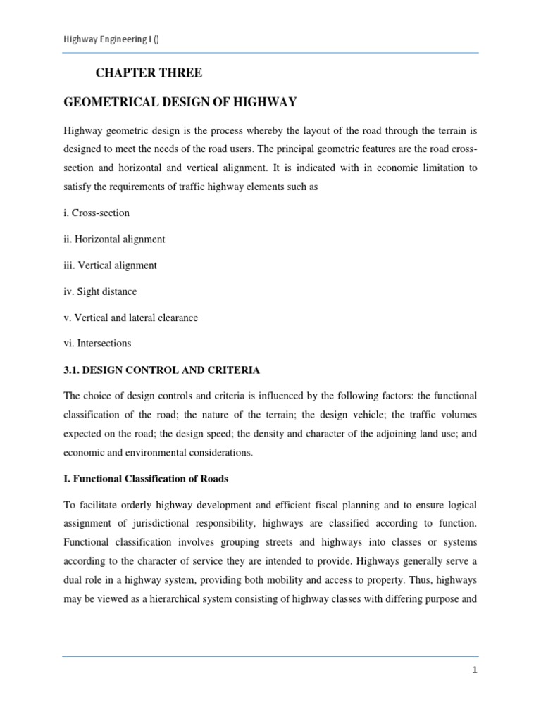 Geometric Design Considerations for Highway Engineering in Ethiopia