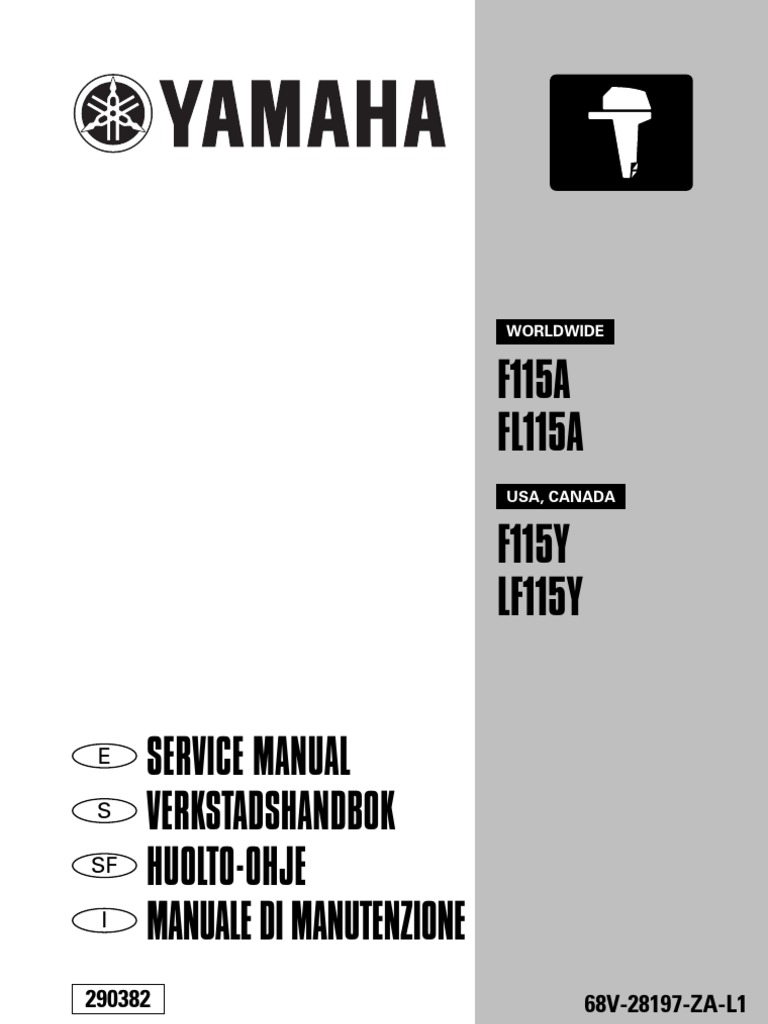 Service Manual, Yamaha F115 PDF