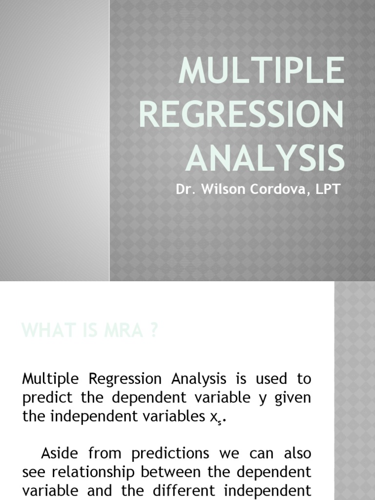 Multiple Regression | PDF | Dependent And Independent Variables ...