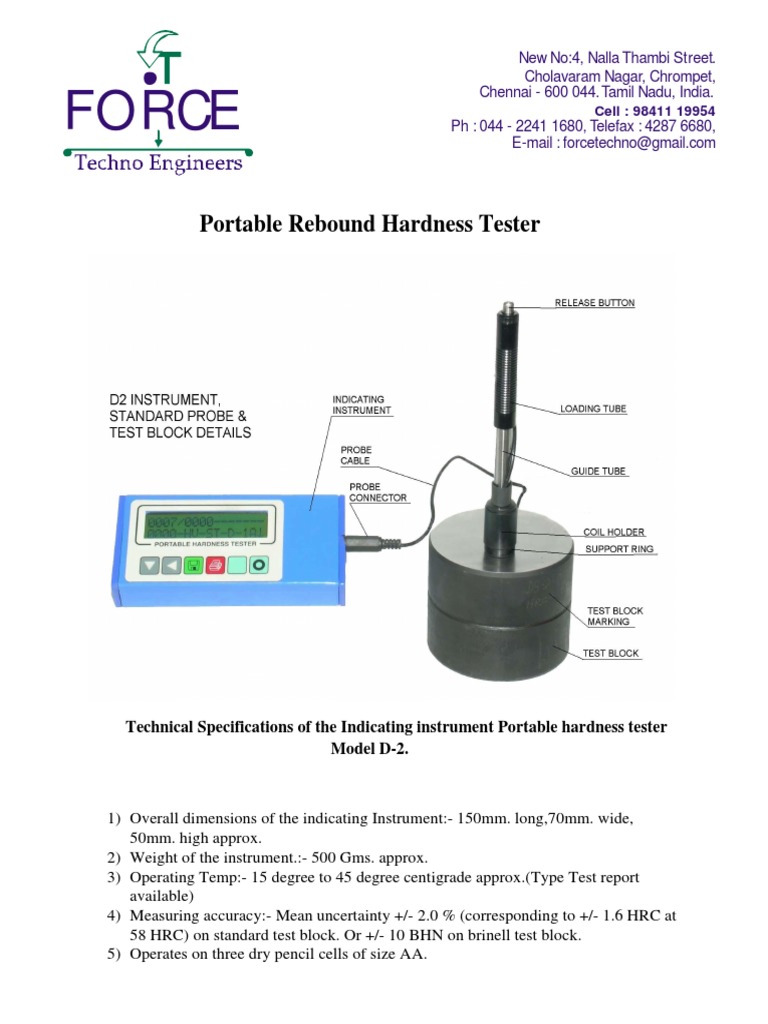 Reound Hardness Tester PDF Alloy Steel