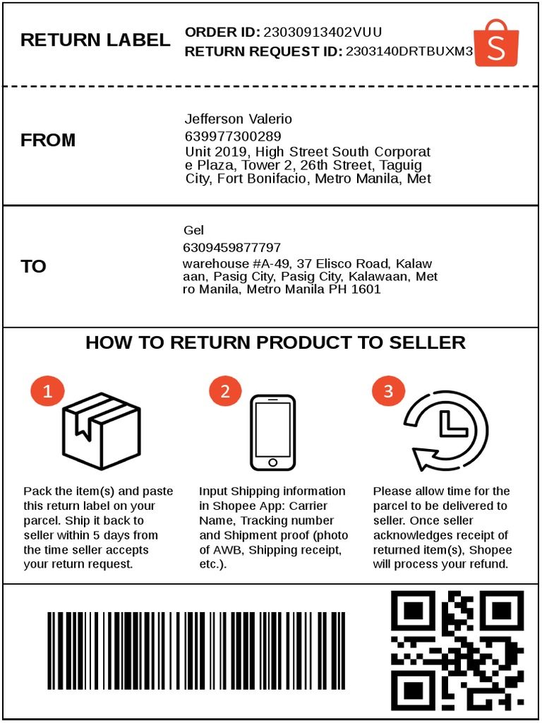 Product Return Instructions for Shopee | PDF