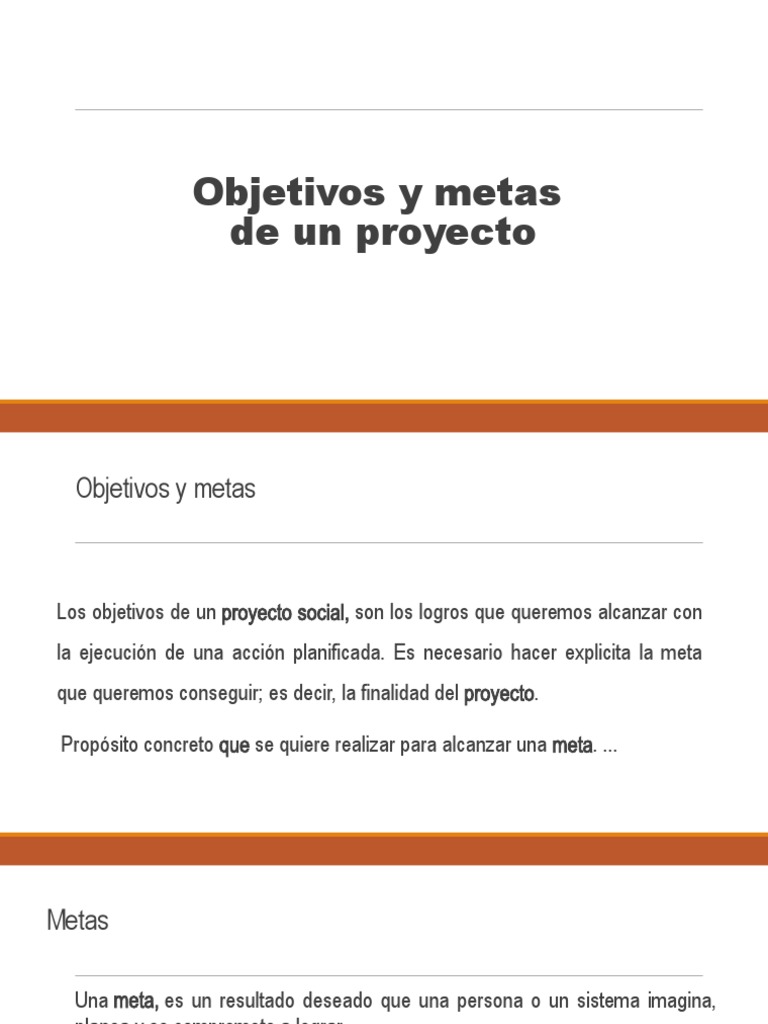 Objetivos y Metas en Proyectos Sociales | PDF | Salud y bienestar