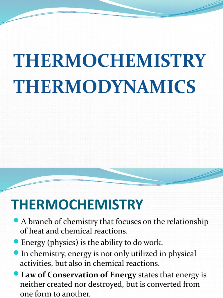 Thermochem Thermodynamics PDF Heat Heat Capacity