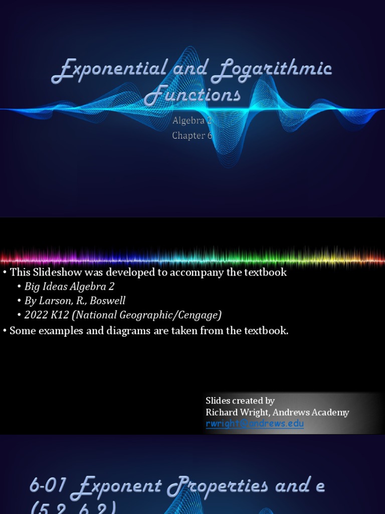 Properties of Exponents and Logarithms | PDF | Logarithm | Exponential ...