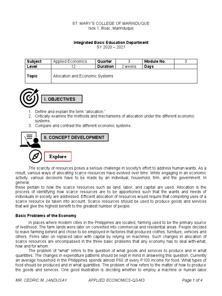 Applied Economics Module For Grade 12
