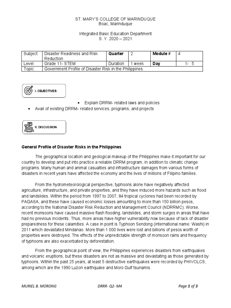 Disaster Preparedness in the Philippines | PDF | Natural Disasters ...