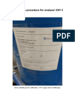 Calibration procedure for OXY Z analyzer