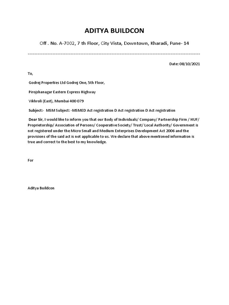 request-for-confirmation-of-non-registration-under-the-msmed-act-pdf