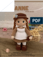 Anne, boneca de crochê com cabelo trançado