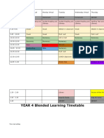 Year 4 Blended Learning Timetable Schedule