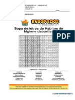 Sopa de Letras de Educacion Fisica 3° y 4°