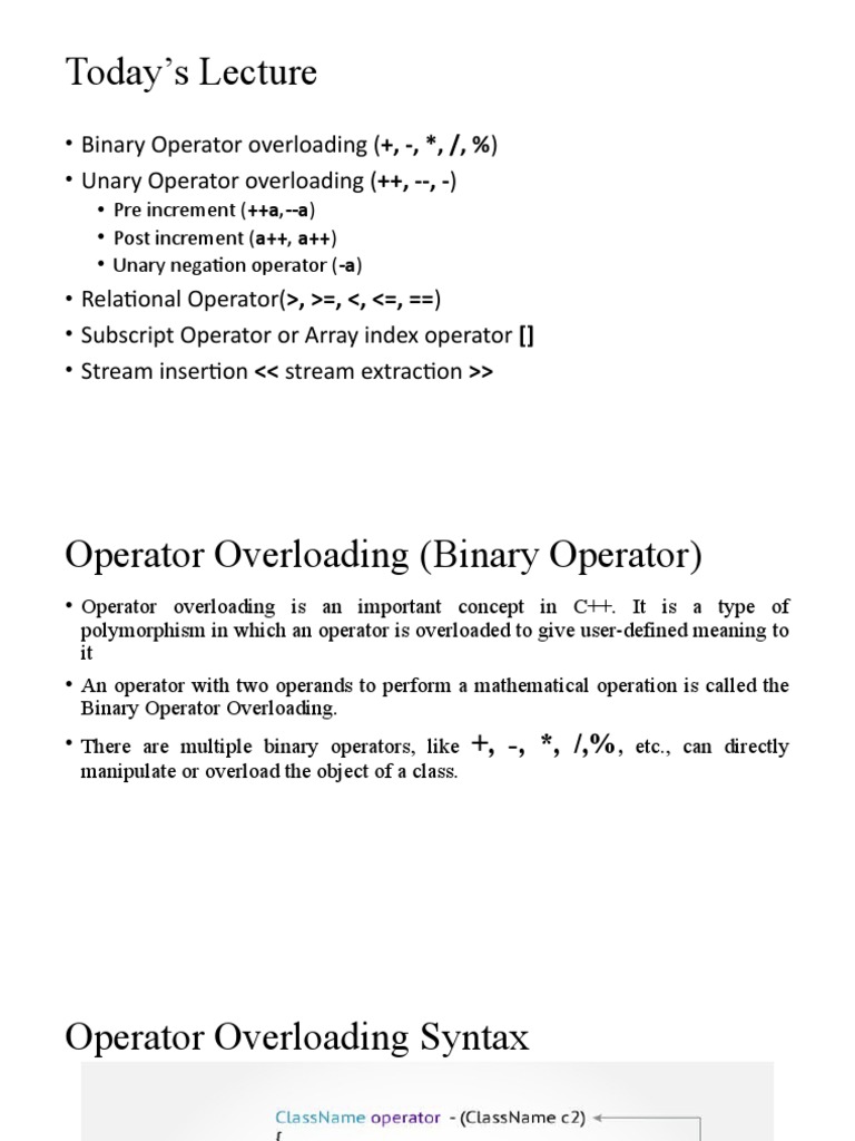 Relational Operator Overloading in C++ 