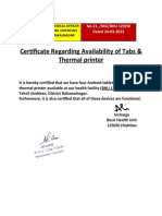 Certificate of Tabs and Thermal Printer Bhu129new