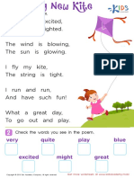 Grade 1 Poem My New Kite Worksheet PDF