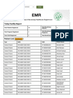 Daily facility report and patient list