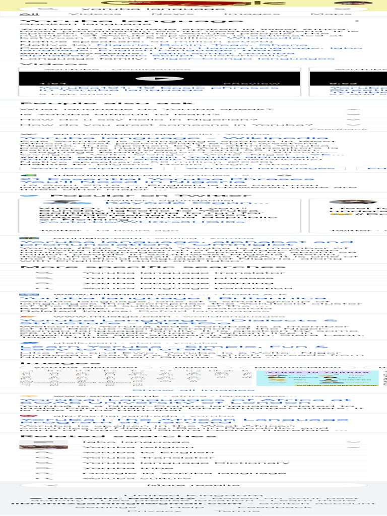 Yoruba Language Google Search PDF PDF Nigeria Africa