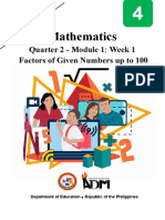Mathematics: Quarter 2 - Module 1: Week 1 Factors of Given Numbers Up To 100