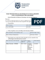 Weidenfeld-Hoffmann Scholarships Statement Form For 2023-24 Entry