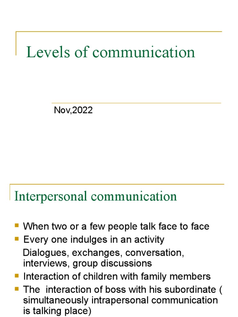 Understanding Interpersonal Communication | PDF | Interpersonal ...