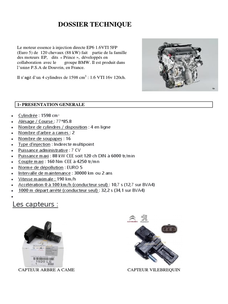 Schéma moteur 1.6 VTI 120 ch | PDF | Injection (moteur) | Machines ...