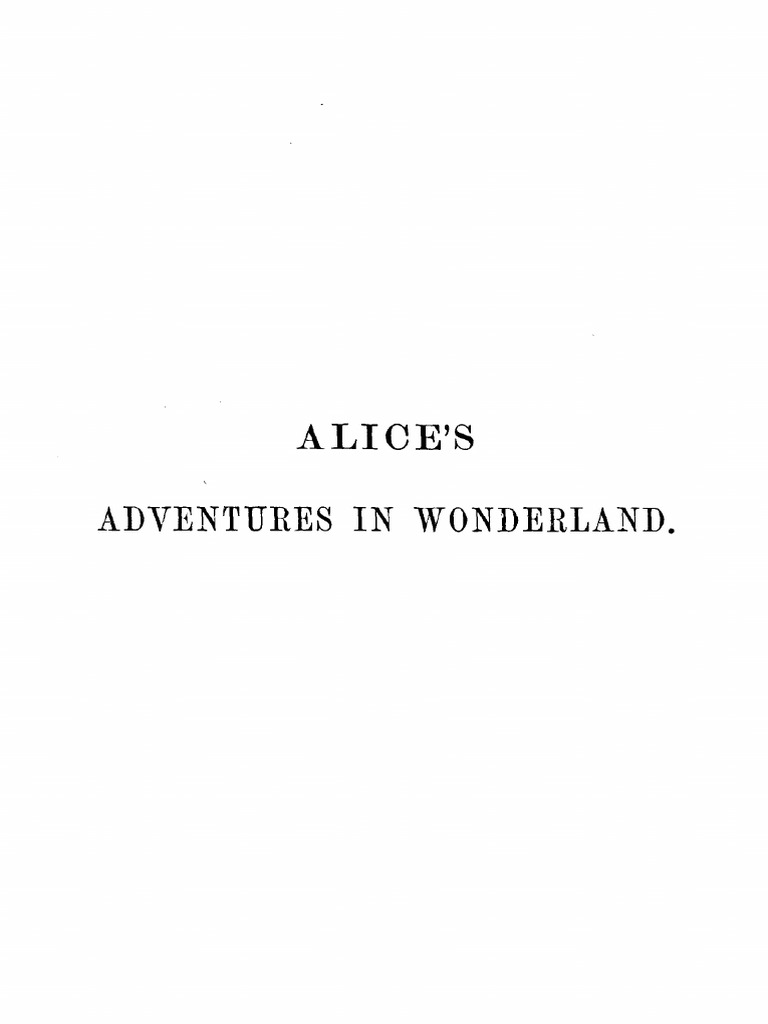 Alice in Wonderland PDF