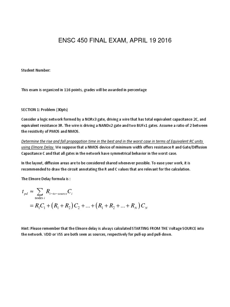 ENSC 450 Final Exam Problems and Solutions | PDF | Random Access Memory ...