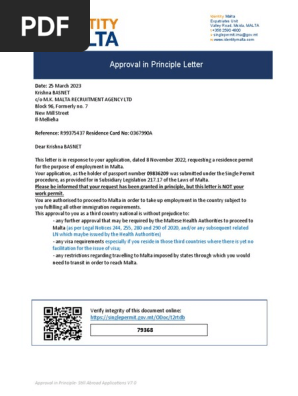 Approval in Principle Letter: Date: 25 March 2023 | PDF | Travel 