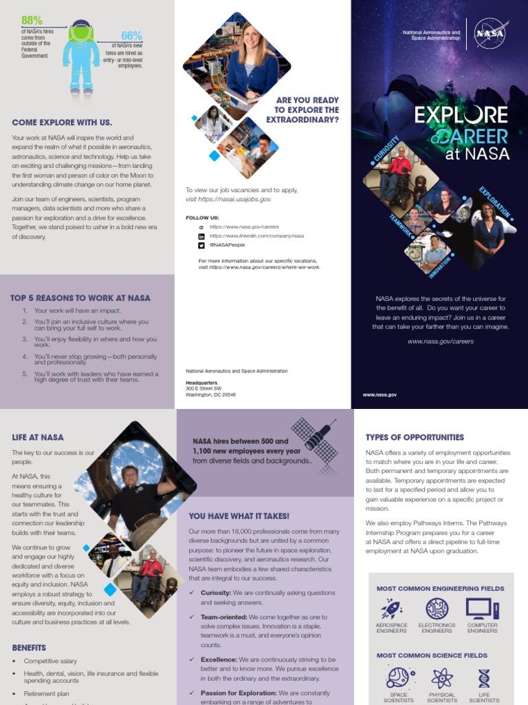 Careers and Opportunities at NASA | PDF | Nasa | Internship